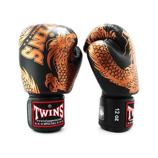 Twins Special FBGVL3-49 Flying Dragon Copper/Black Boxing Gloves