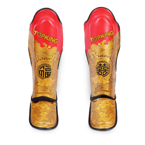 Top King TKSGCN-01 Happiness Chinese Red Shin Guards