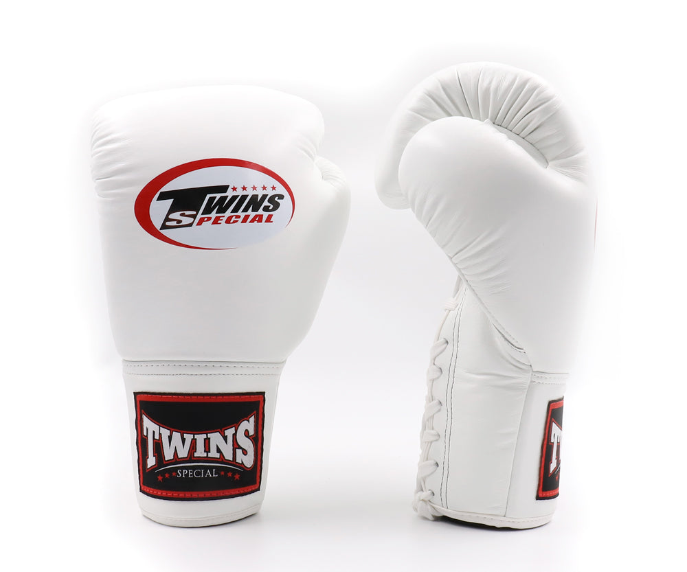 twins boxing gear Twins White Muay Thai Boxing Gloves - 16oz - Adult