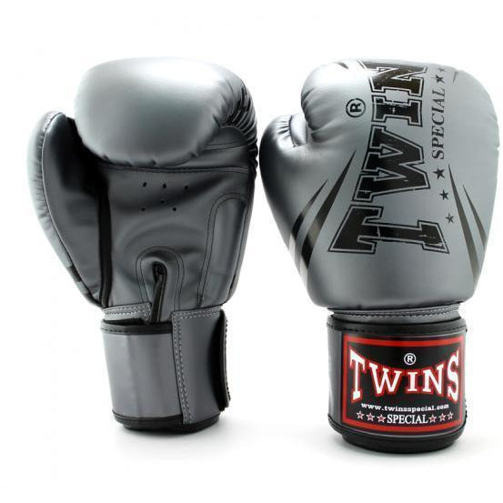 Twins Special Boxing Gloves FBGVS3-TW6 GREY/Black | Nak Muay Training