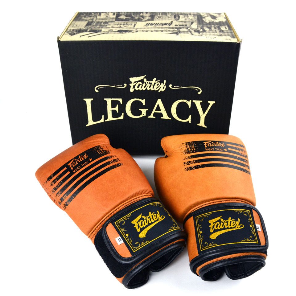 Fairtex BGV21 Legacy Brown Velcro Boxing Gloves - Nak Muay Training - Muay tHAI