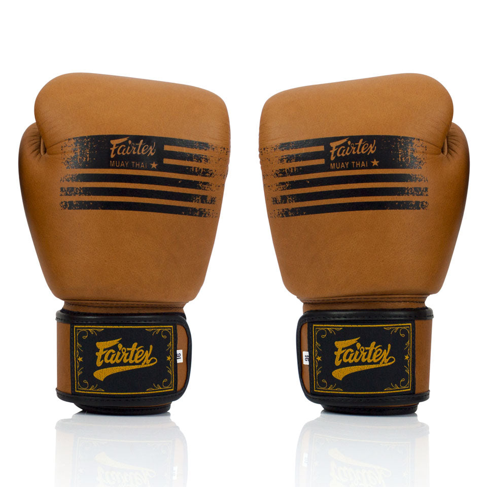 Fairtex BGV21 Legacy Brown Velcro Boxing Gloves - Nak Muay Training - Muay tHAI