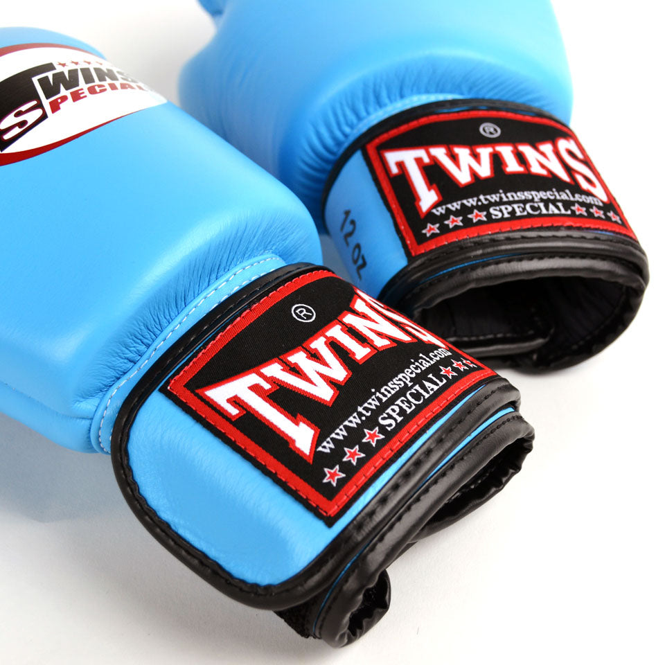 Twins Special BGVL3 Sky Blue Velcro Boxing Gloves - Nak Muay Training - Muay tHAI