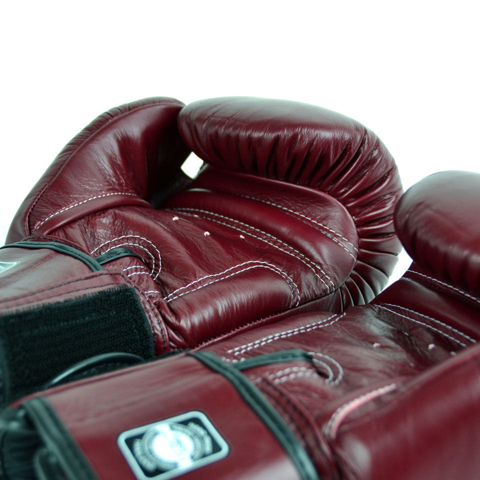 Twins Special BGVL3 Maroon Velcro Boxing Gloves - Nak Muay Training - Muay tHAI