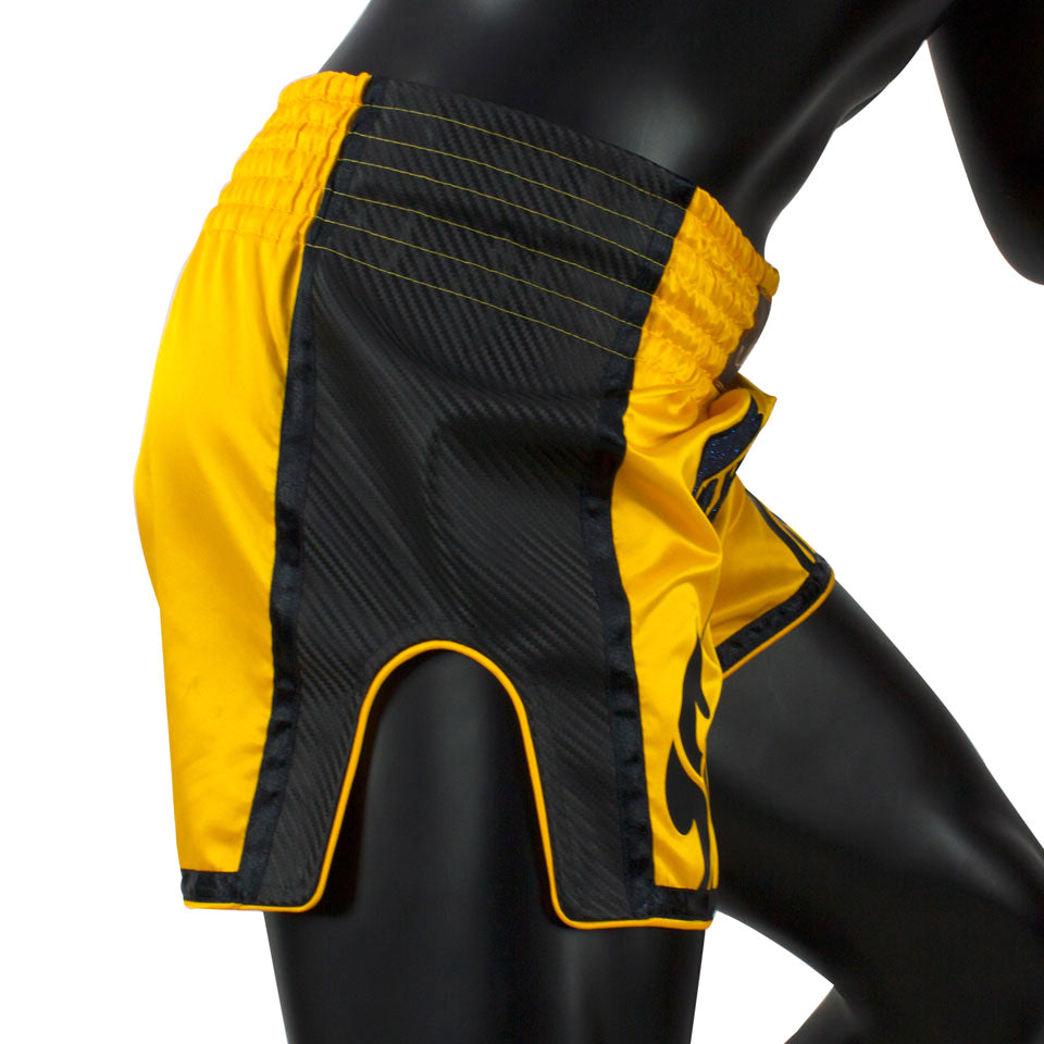 Fairtex BS1701 Yellow Slim Cut Muay Thai Shorts - Nak Muay Training - Muay tHAI