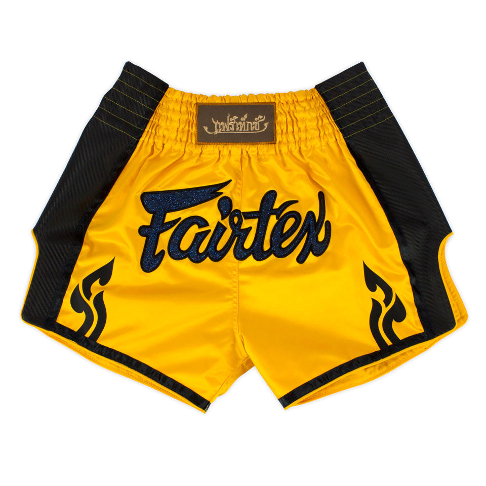 Fairtex BS1701 Yellow Slim Cut Muay Thai Shorts - Nak Muay Training - Muay tHAI
