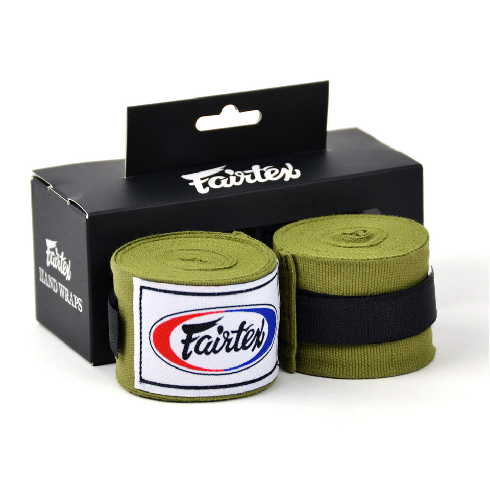 Fairtex HW2 Olive Green 4.5m Stretch Wraps - Nak Muay Training - Muay tHAI