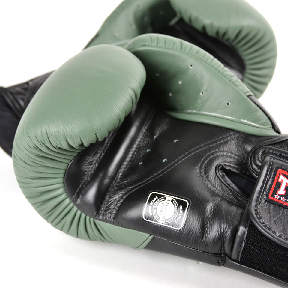 BGVL6 Twins Olive Green-Black Deluxe Sparring Gloves