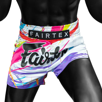 BS1933 Fairtex World Music White Muaythai Shorts