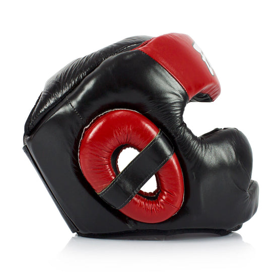 Fairtex HG13 Black-Red Full Coverage Headguard | Nak Muay Training