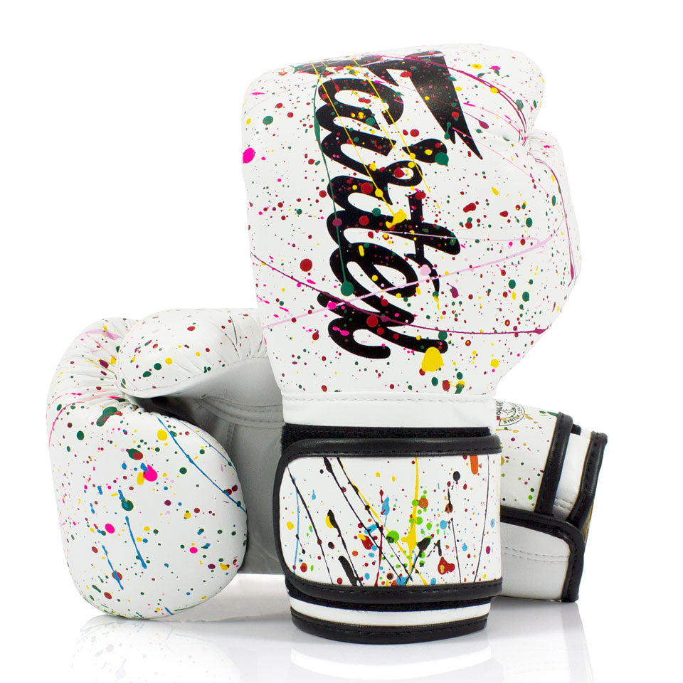 BGV14PT Fairtex The Painter White-Black Unique Boxing Gloves