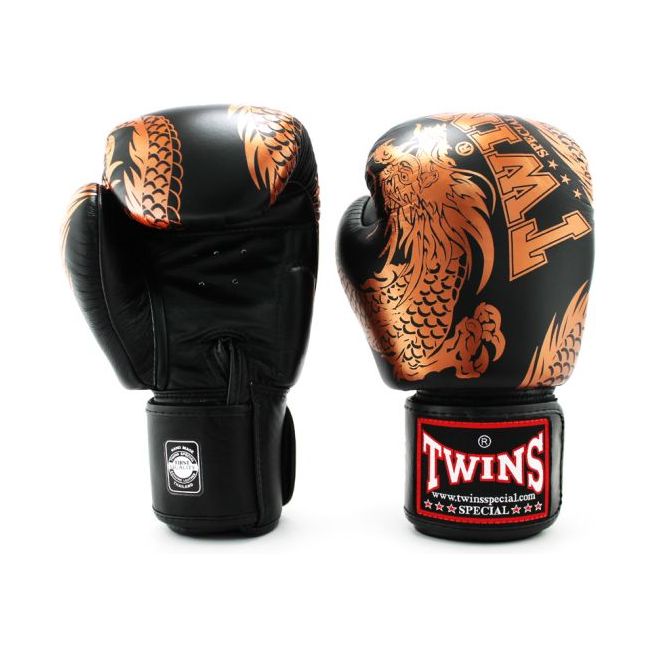 Twins Special FBGVL3-49 Flying Dragon Copper/Black Boxing Gloves