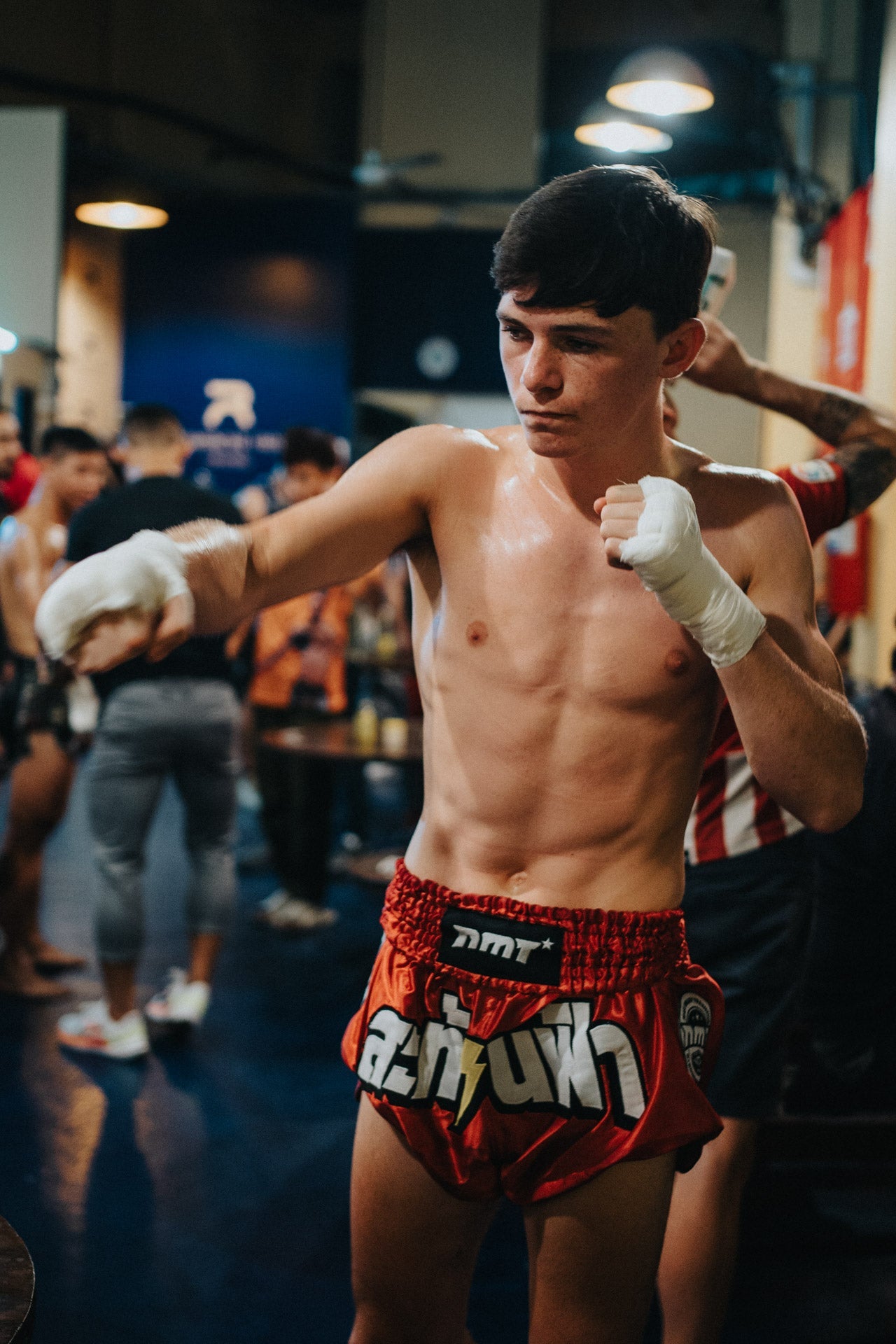 NMT 'Shake The Sky' Muay Thai Shorts - Blood Red