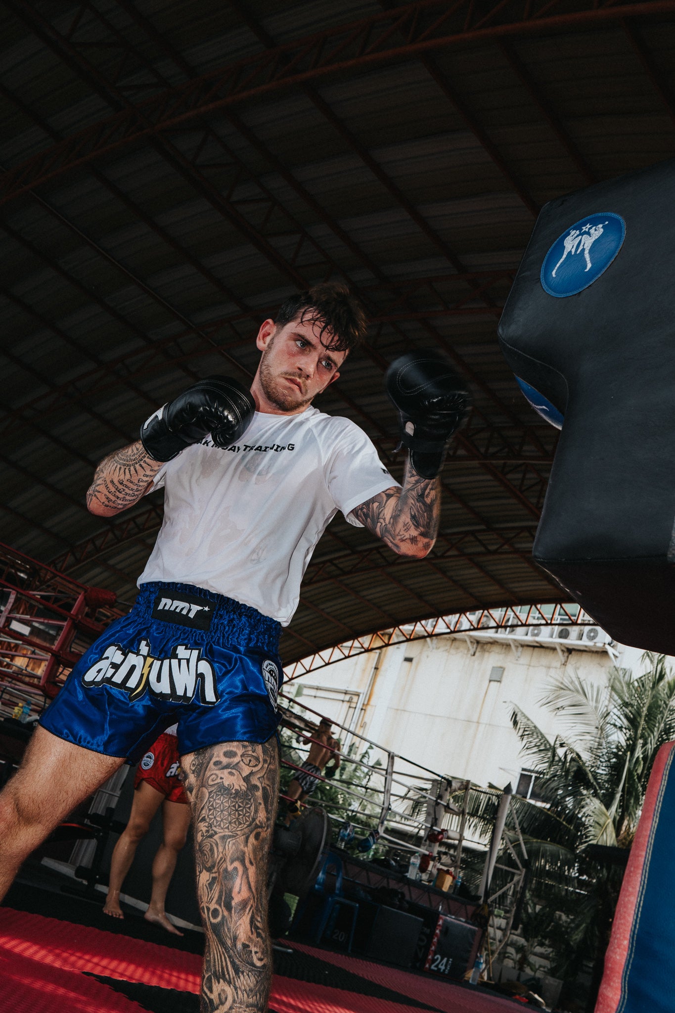 NMT 'Shake The Sky' Muay Thai Shorts - Electric Blue