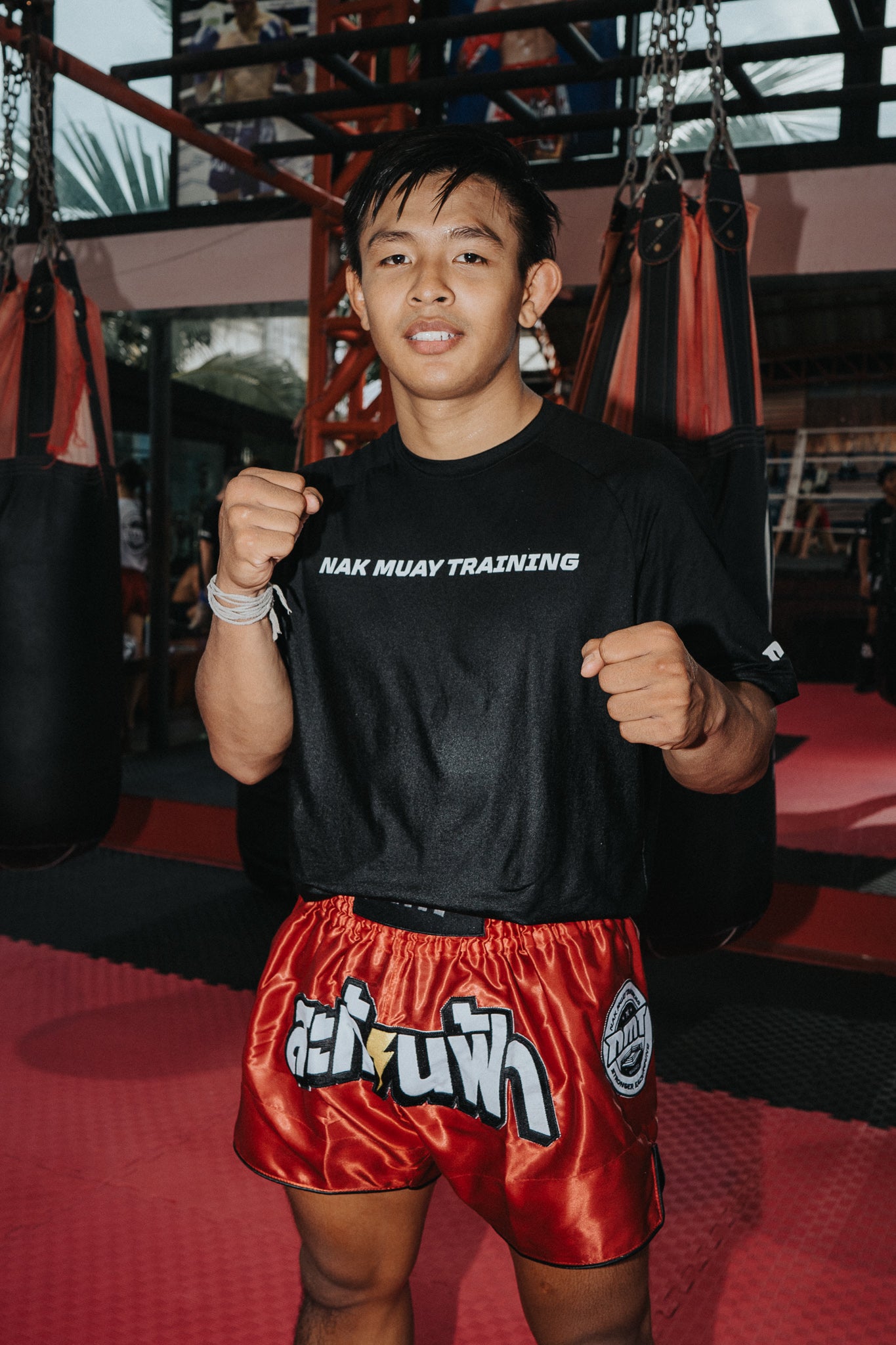 NMT 'Shake The Sky' Muay Thai Shorts - Blood Red