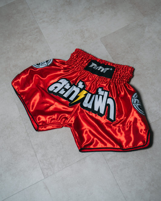 NMT 'Shake The Sky' Muay Thai Shorts - Blood Red