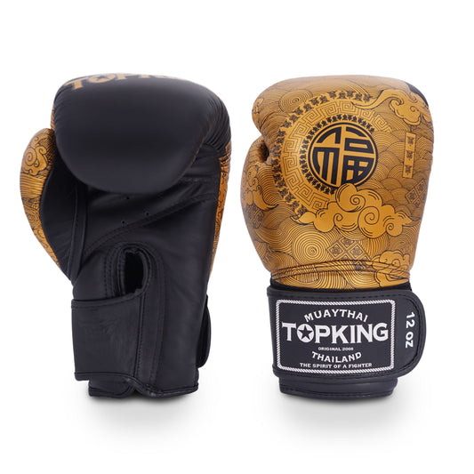 Top King Boxing Gloves TKBGCN-01 Happiness Chinese Black