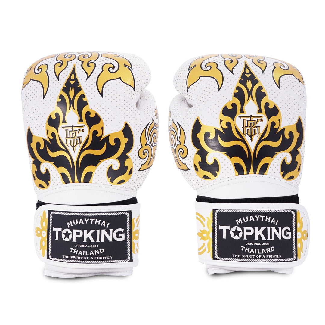 Top King TKBGKN-01 Kanok White Boxing Gloves | Nak Muay Training