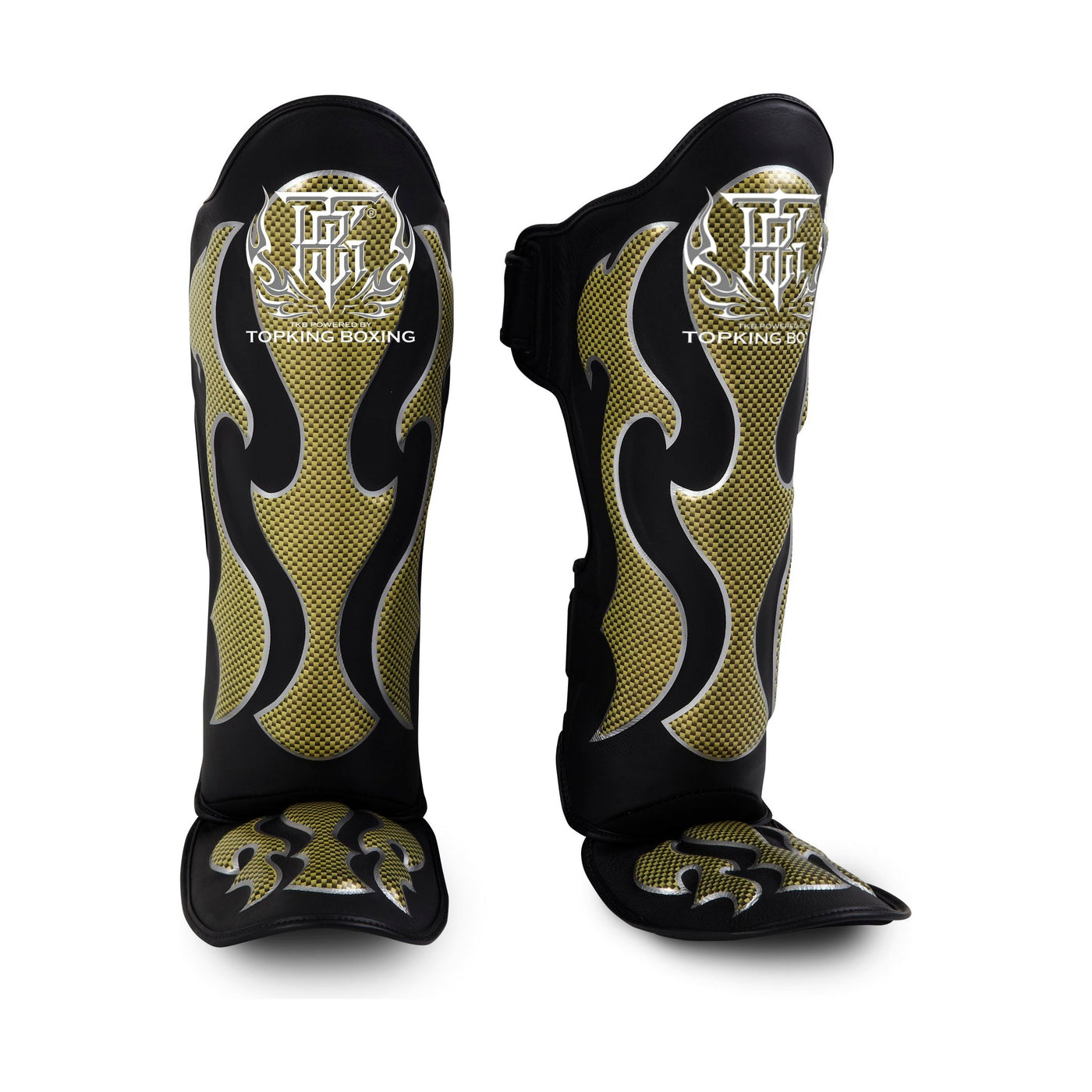 Top King TKSGEM-01 Empower Creativity Shin Guards Gold Black