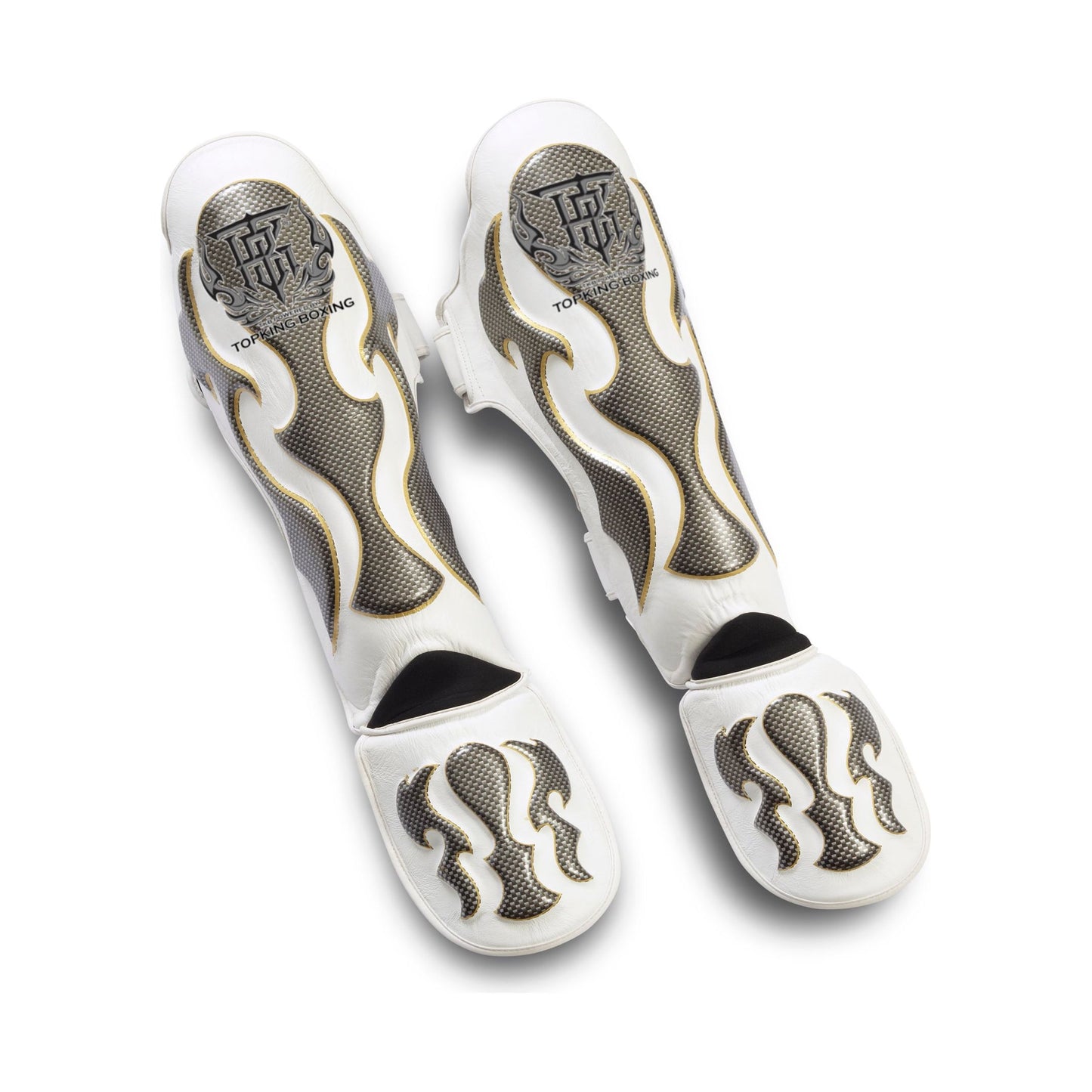 Top King TKSGEM-01 Empower Creativity Shin Guards White Silver