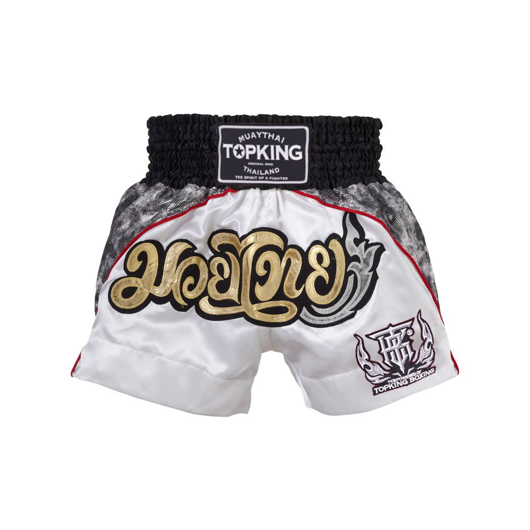 Top King TKTBS-072 Muay Thai Shorts White Grey