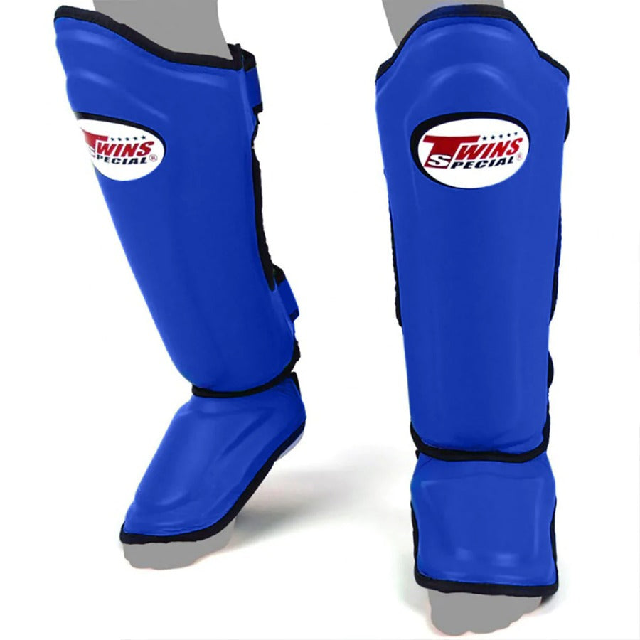 Twins SGL10 Blue Double Padded Leather Shin Guards