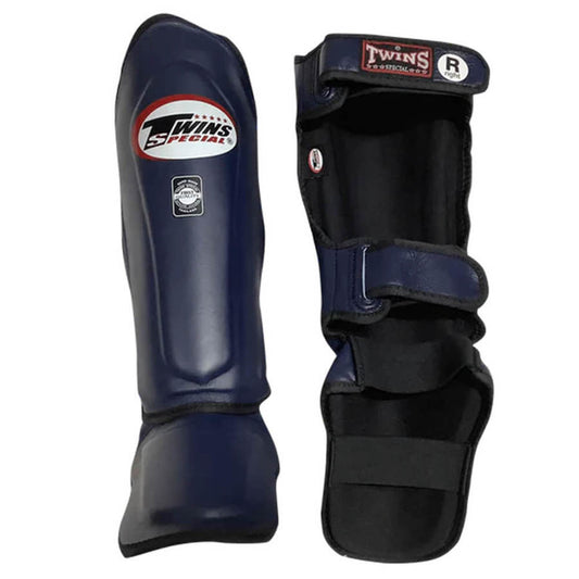 Twins SGL10 Navy Double Padded Leather Shin Guards