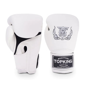 Top King TKBGSA 'Super' Air White Boxing Gloves - Nak Muay Training