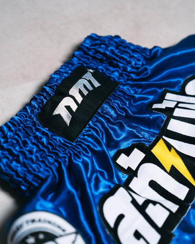 NMT 'Shake The Sky' Muay Thai Shorts - Electric Blue