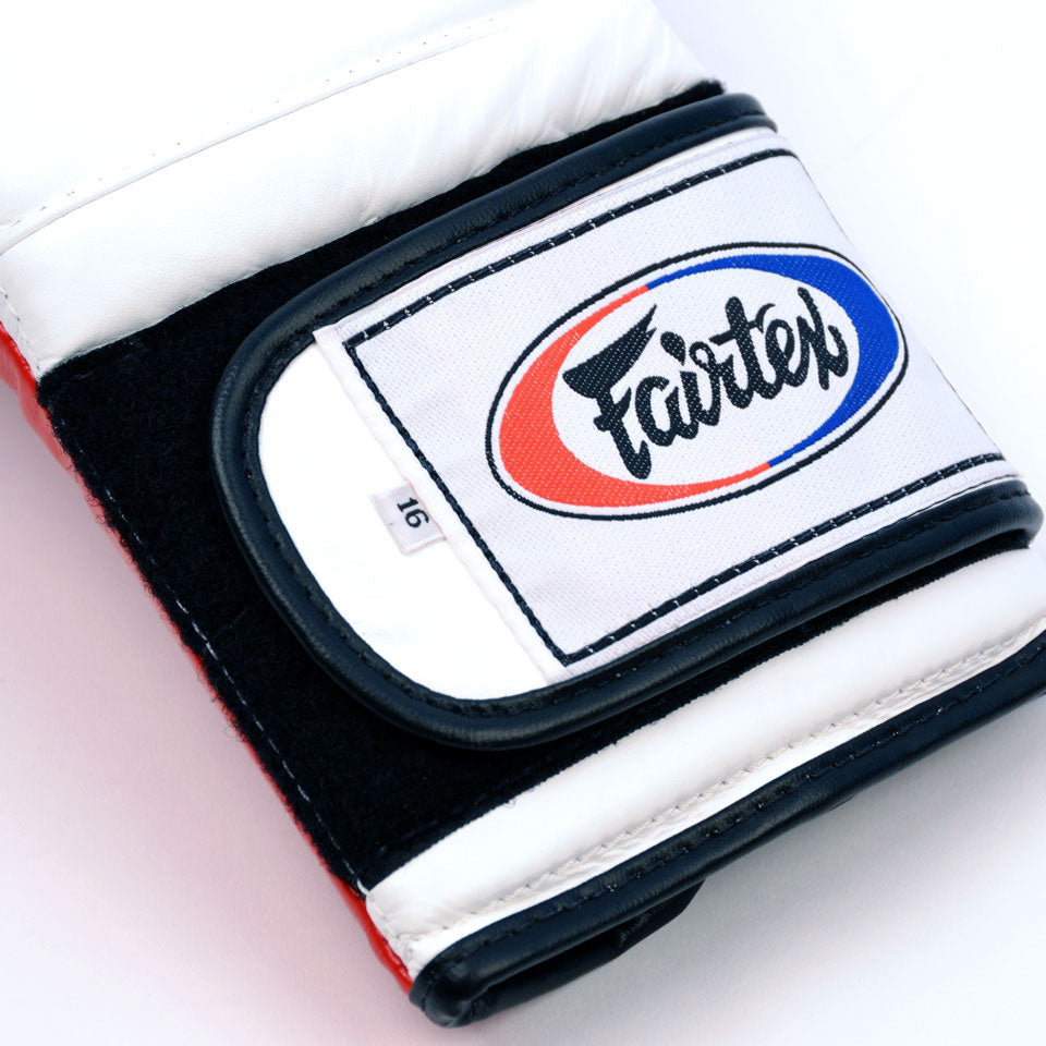 BGV9 Fairtex White-Red Mexican Style Boxing Gloves