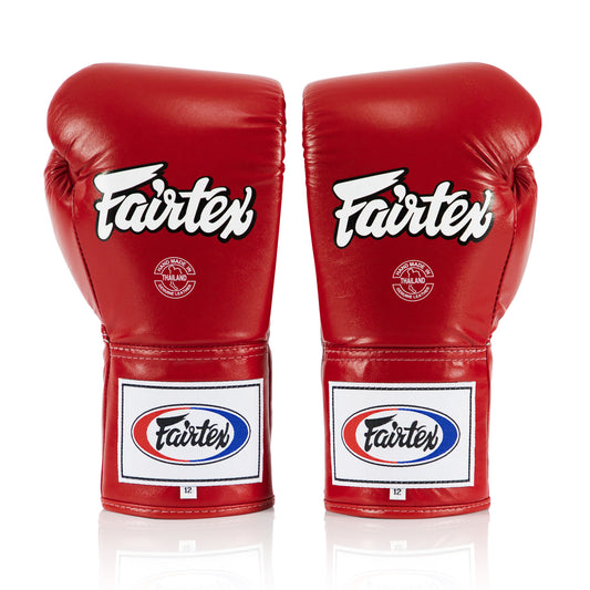 Fairtex Pro BGL 6 Red Lace-Up Boxing Gloves