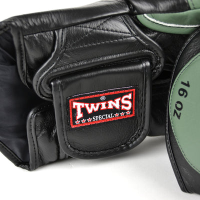 BGVL6 Twins Olive Green-Black Deluxe Sparring Gloves