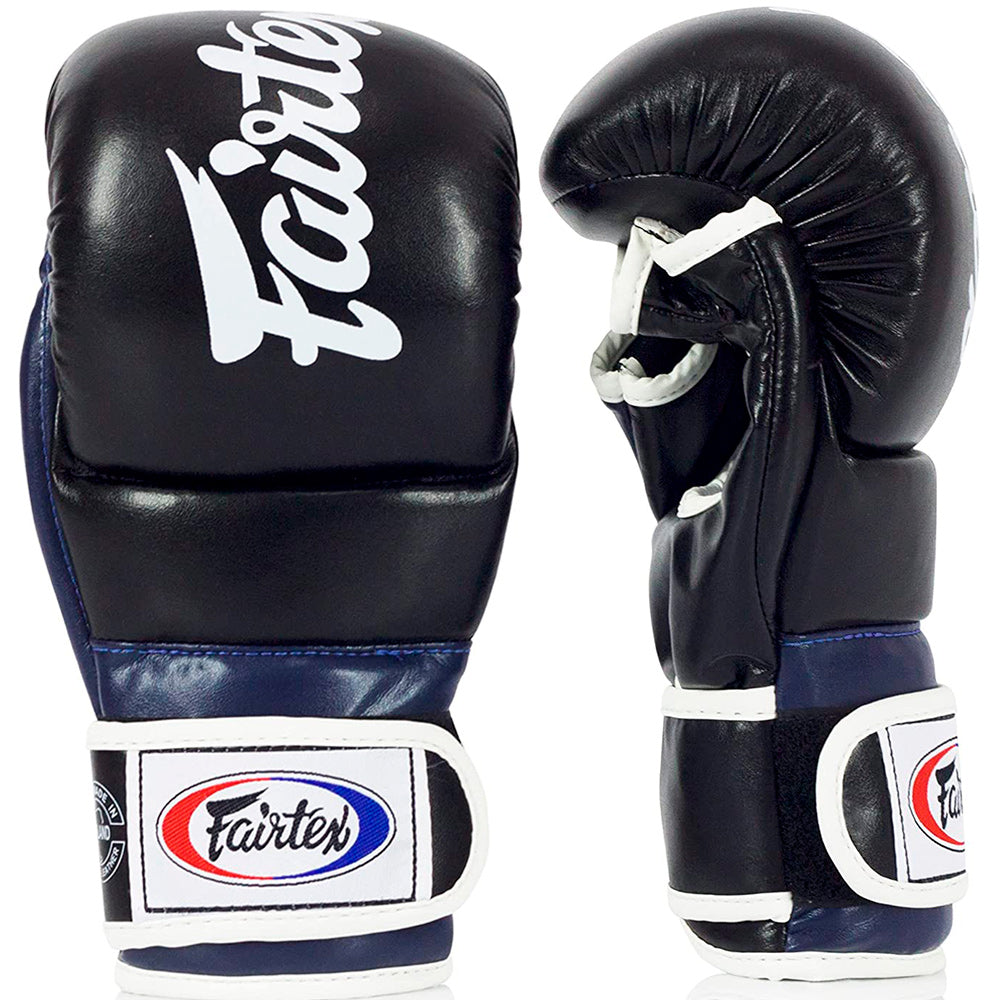 Fairtex MMA Gloves FGV18 Black-Blue Super Sparring | Nak Muay Training
