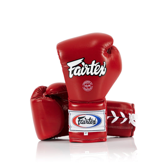 Fairtex Pro BGL 7 Red Lace-Up Boxing Gloves