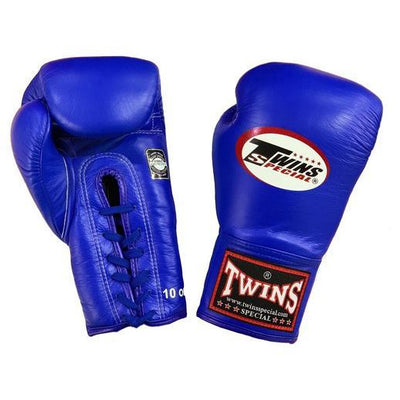 Twins Special Boxing Gloves Lace Up BGLL 1 Blue - Nak Muay Training
