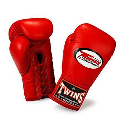 Twins Special Boxing Gloves Lace Up BGLL 1 Red - Nak Muay Training