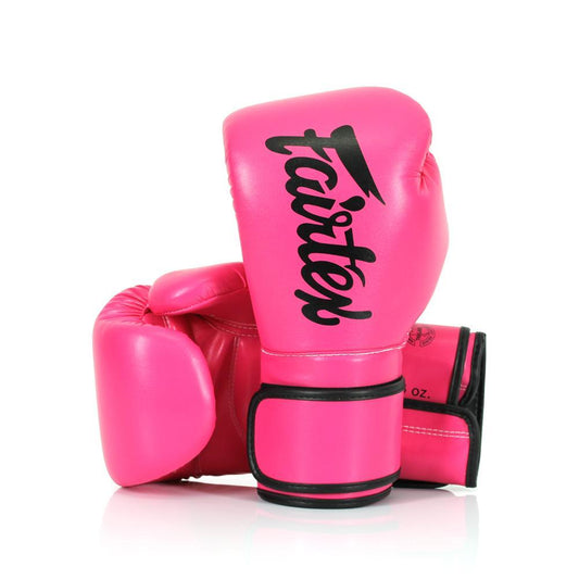 Fairtex BGV14 Pink Black Microfiber Gloves - Nak Muay Training - Muay tHAI