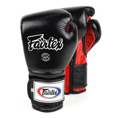 Fairtex Boxing Gloves BGV9 Mexican Style Black Red - Nak Muay Training
