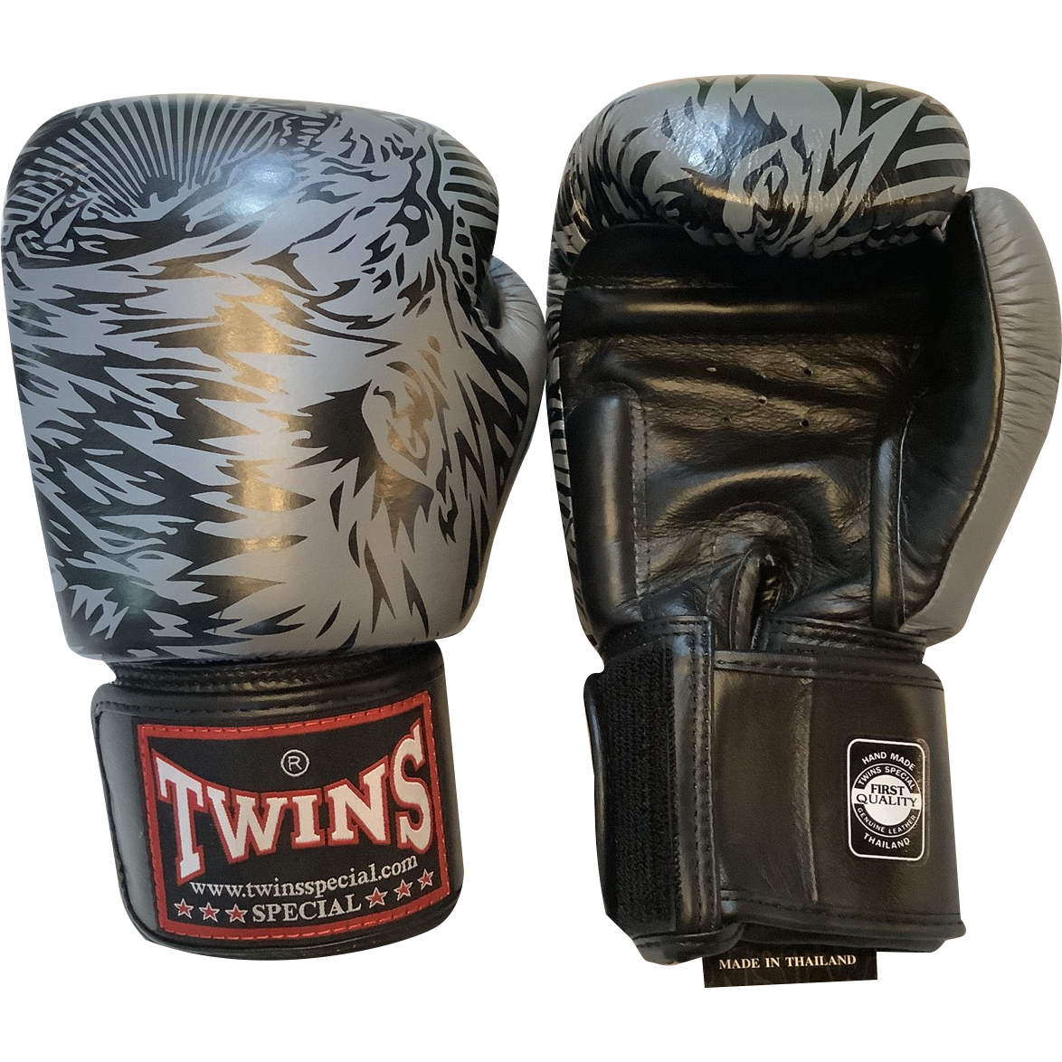 Twins Special Boxing Gloves FBGVL3-50 Black/Grey - Nak Muay Training