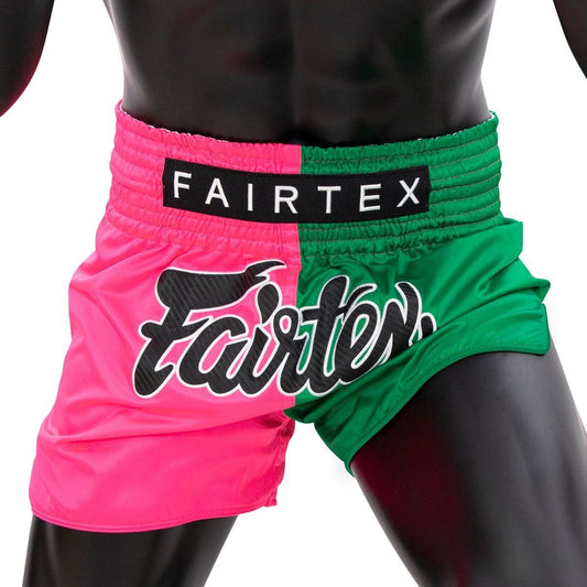 Fairtex BS1911 Fighter Pink-Green Muay Thai Shorts - Nak Muay Training - Muay tHAI