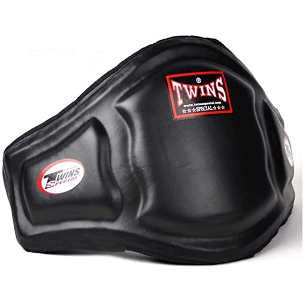 Twins Special BEPL3 Black Leather Belly Pad - Nak Muay Training - Muay tHAI