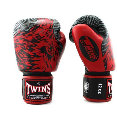 Twins Special Boxing Gloves FBGVL3-50 Red/Black - Nak Muay Training