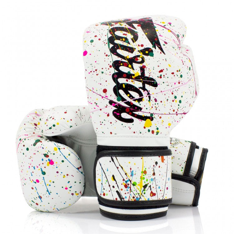 Fairtex BGV14PT The Painter White-Black Unique Boxing Gloves - Nak Muay Training - Muay tHAI