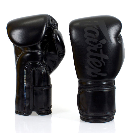 Fairtex BGV14 Solid Black Microfiber Gloves | Nak Muay Training