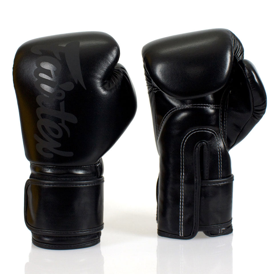 Fairtex BGV14 Solid Black Microfiber Gloves | Nak Muay Training