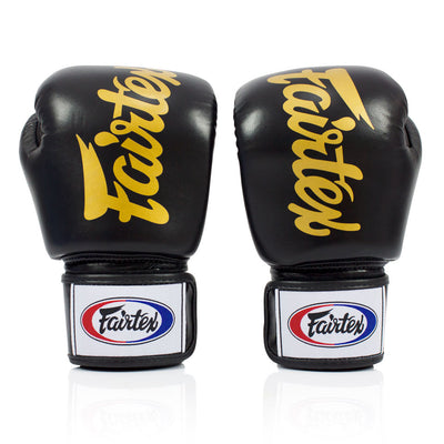 Fairtex BGV19 Black Deluxe Tight-Fit Gloves - Nak Muay Training - Muay tHAI