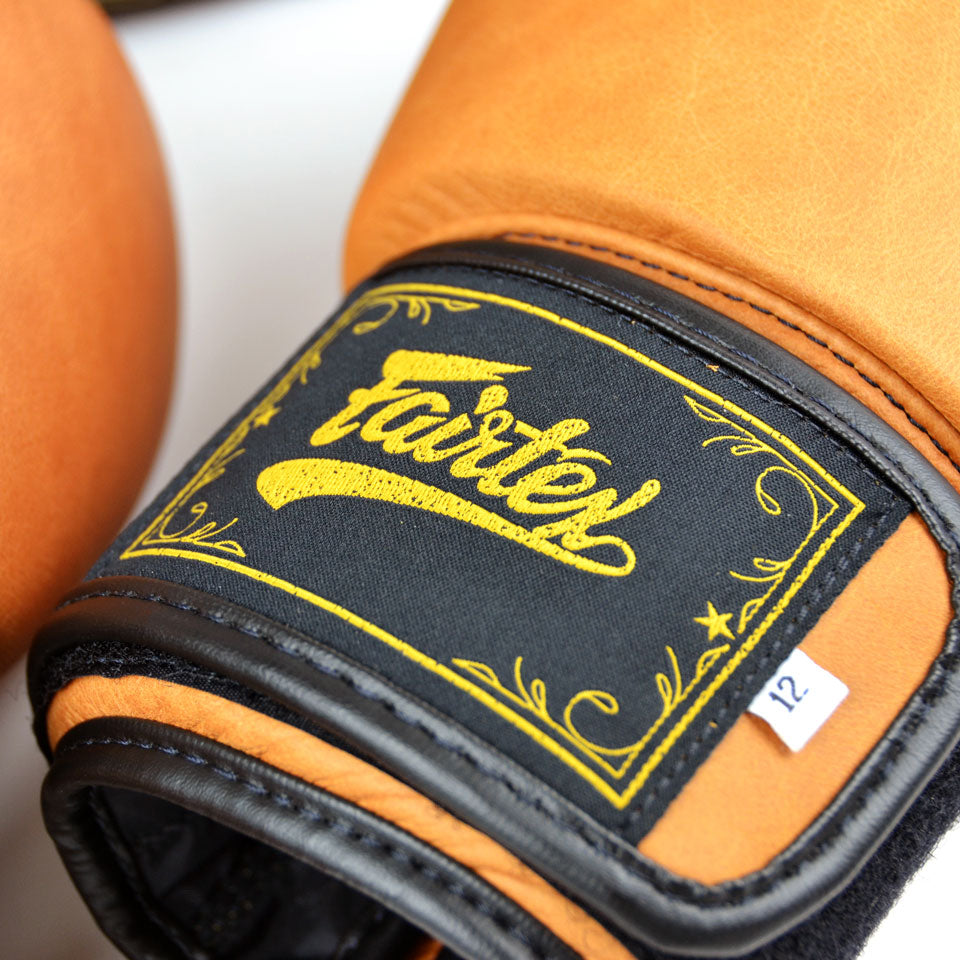 Fairtex BGV21 Legacy Brown Velcro Boxing Gloves - Nak Muay Training - Muay tHAI