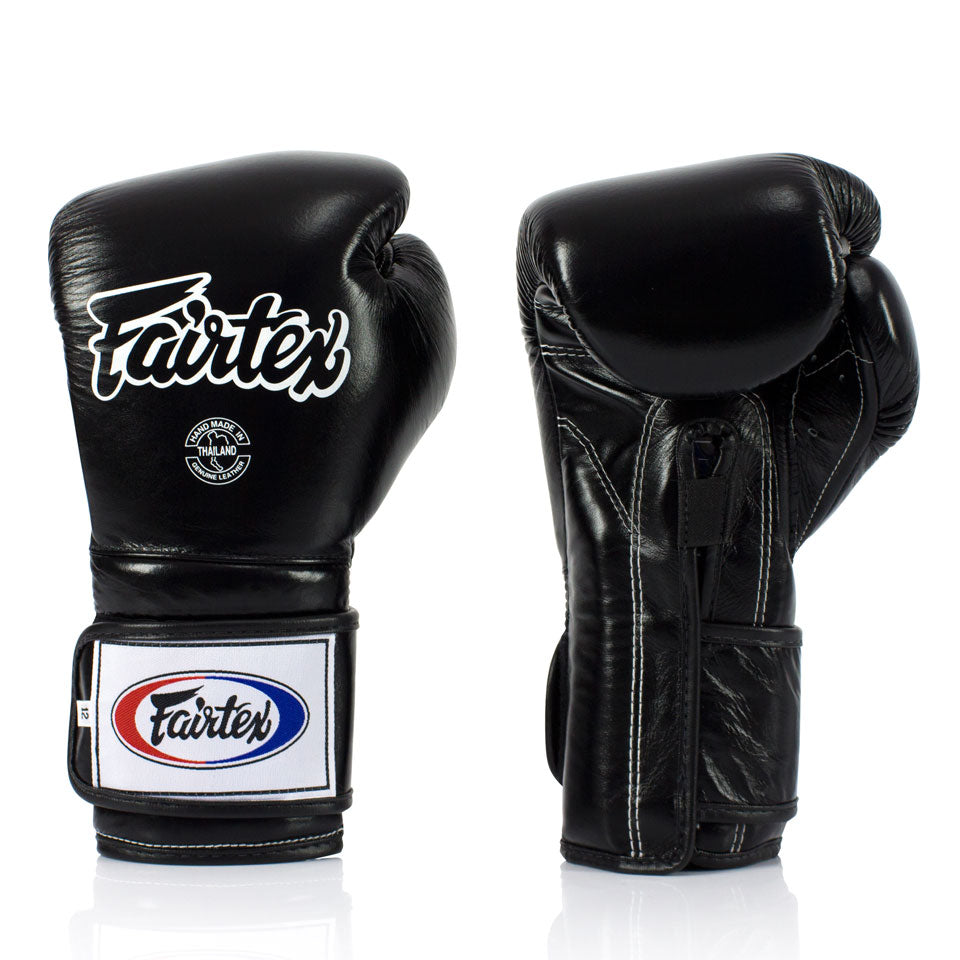 Fairtex BGV9 Black Mexican Style Boxing Gloves - Nak Muay Training - Muay tHAI