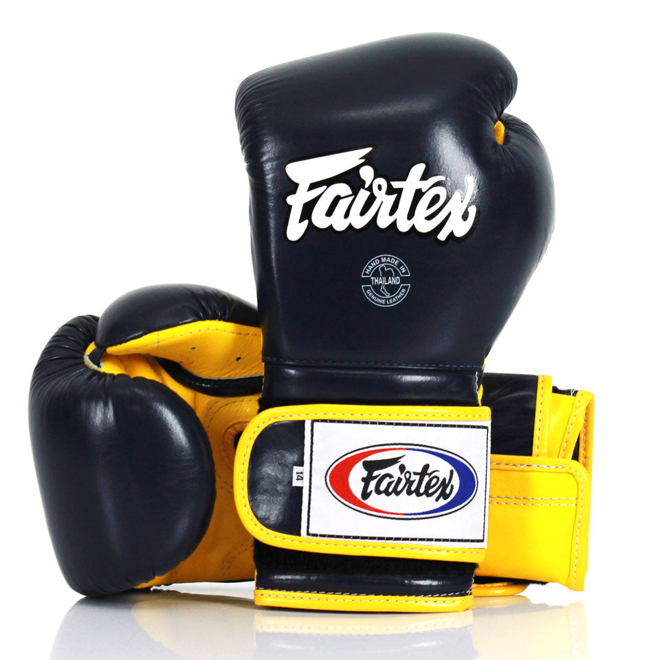 Fairtex BGV9 Blue-Yellow Mexican Style Boxing Gloves | Nak Muay