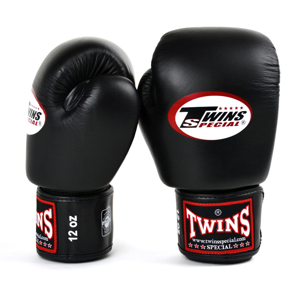 Twins Special BGVL3 Black Velcro Boxing Gloves - Nak Muay Training - Muay tHAI